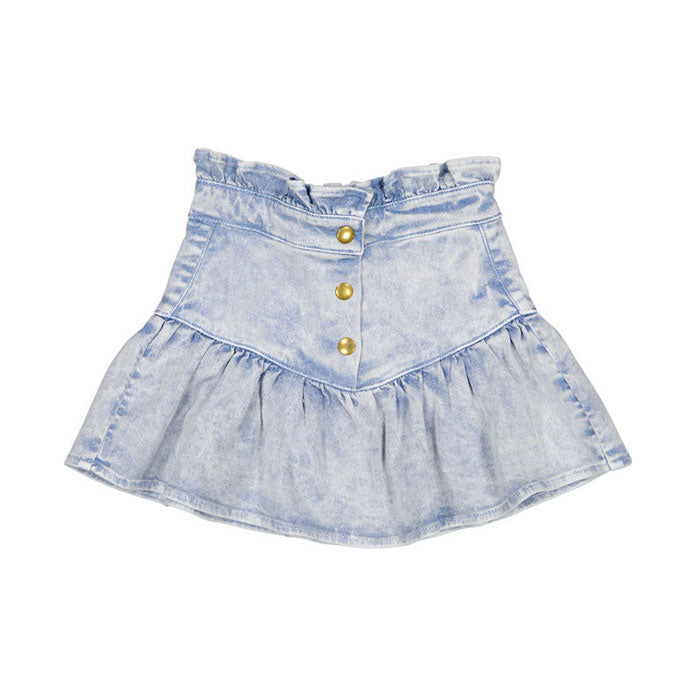 Louis Louise Blue Washed Denim Pipeau Skirt