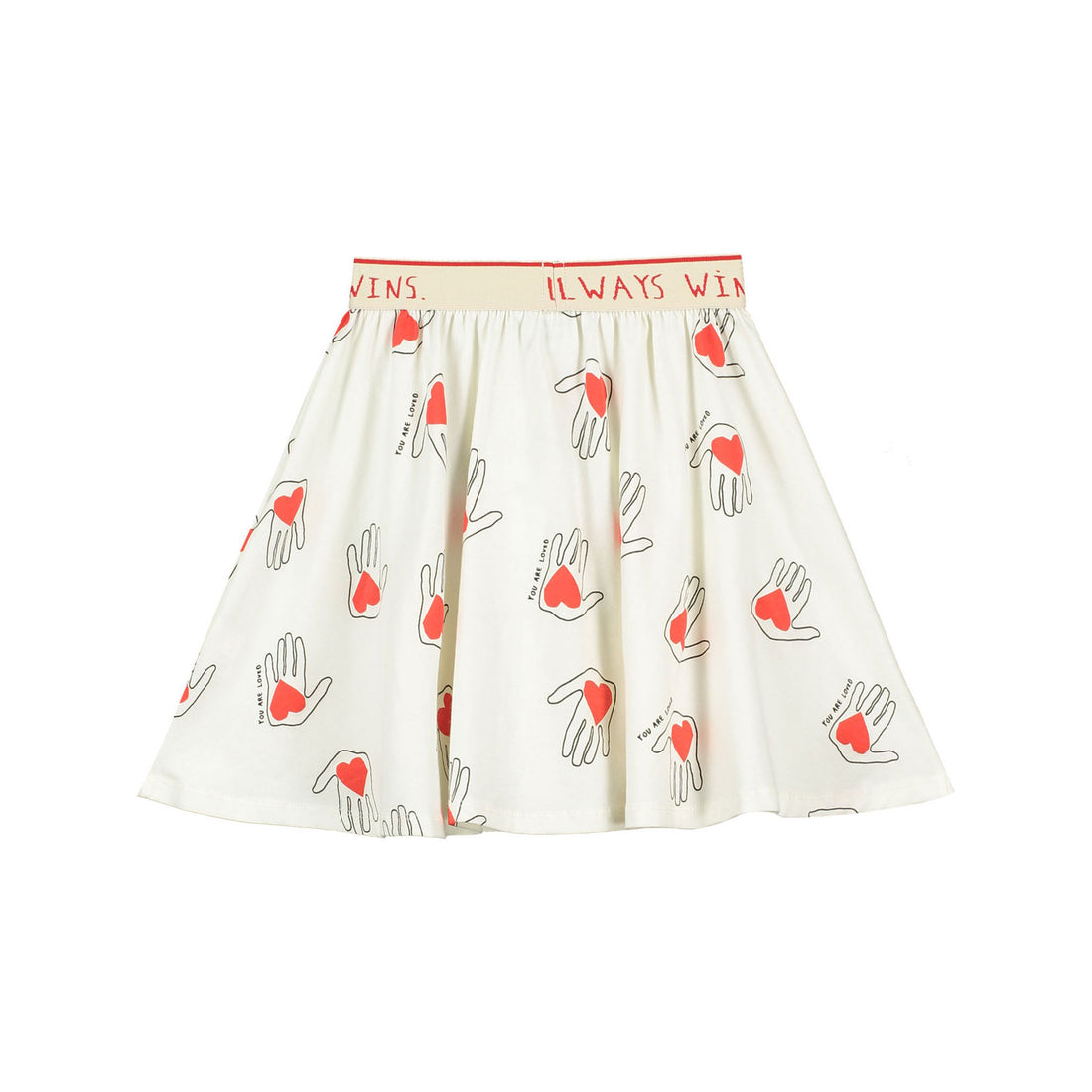 Beau Loves Natural Hold My Heart Print Skirt