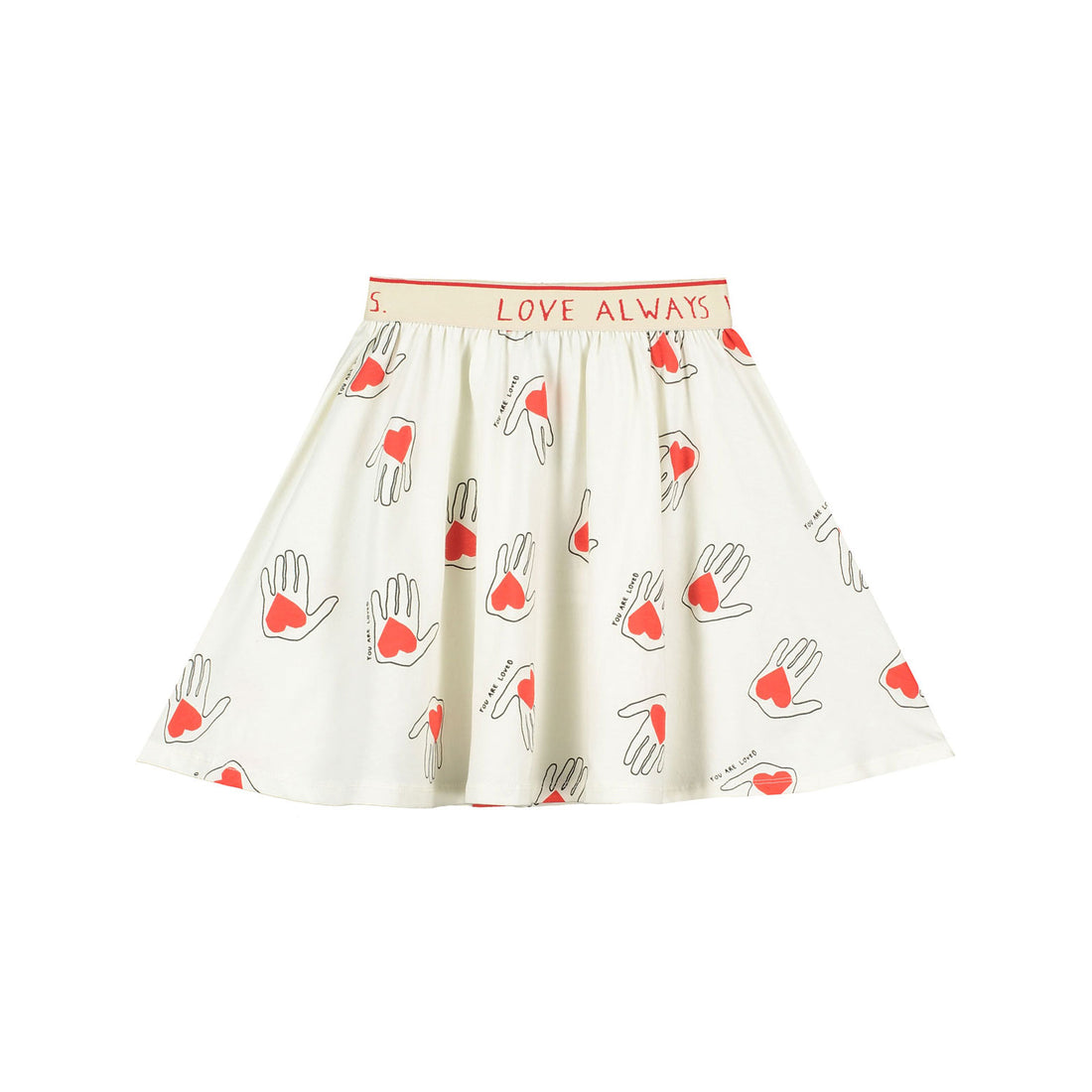 Beau Loves Natural Hold My Heart Print Skirt