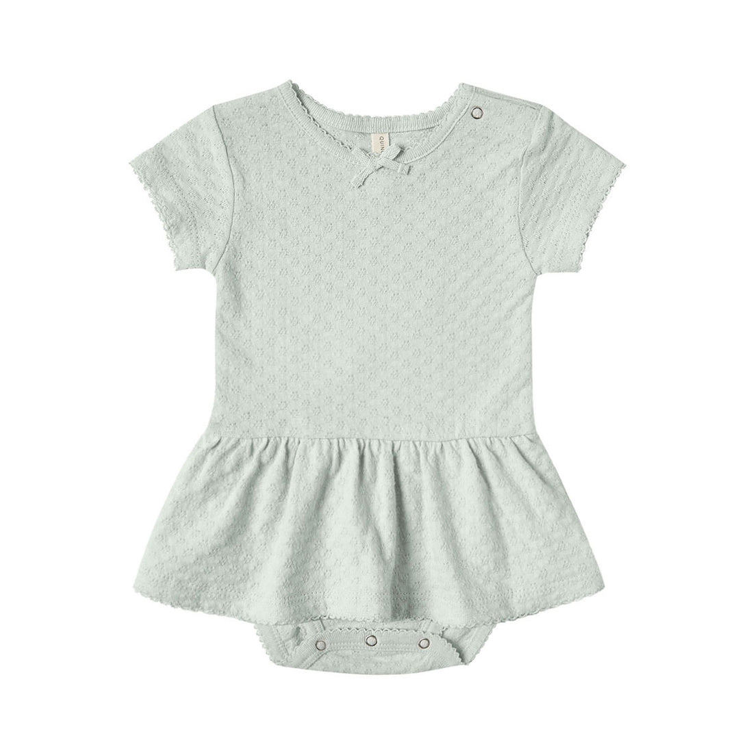 Quincy Mae Sea Glass Pointelle Skirted Onesie