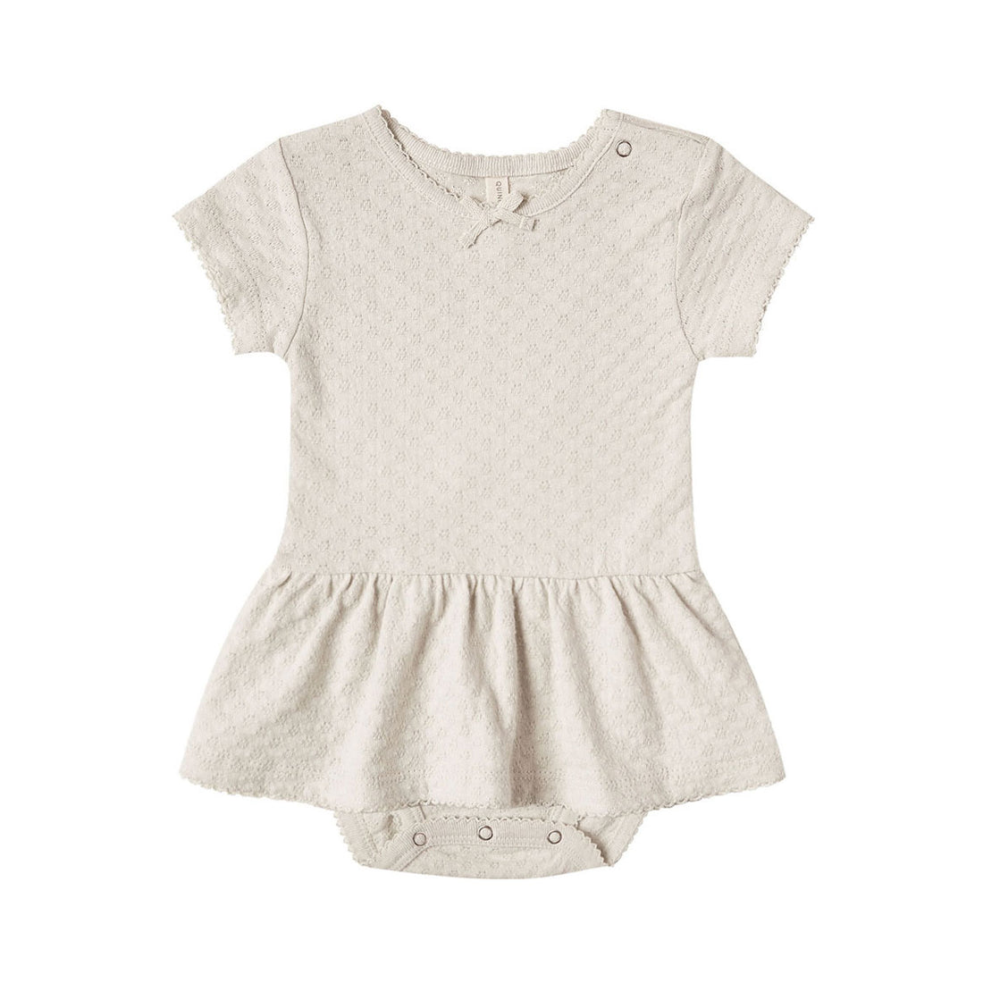 Quincy Mae Natural Pointelle Skirted Onesie