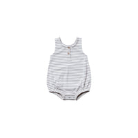 Quincy Mae Grey Stripe Organic Brushed Jersey Sleeveless Bubble