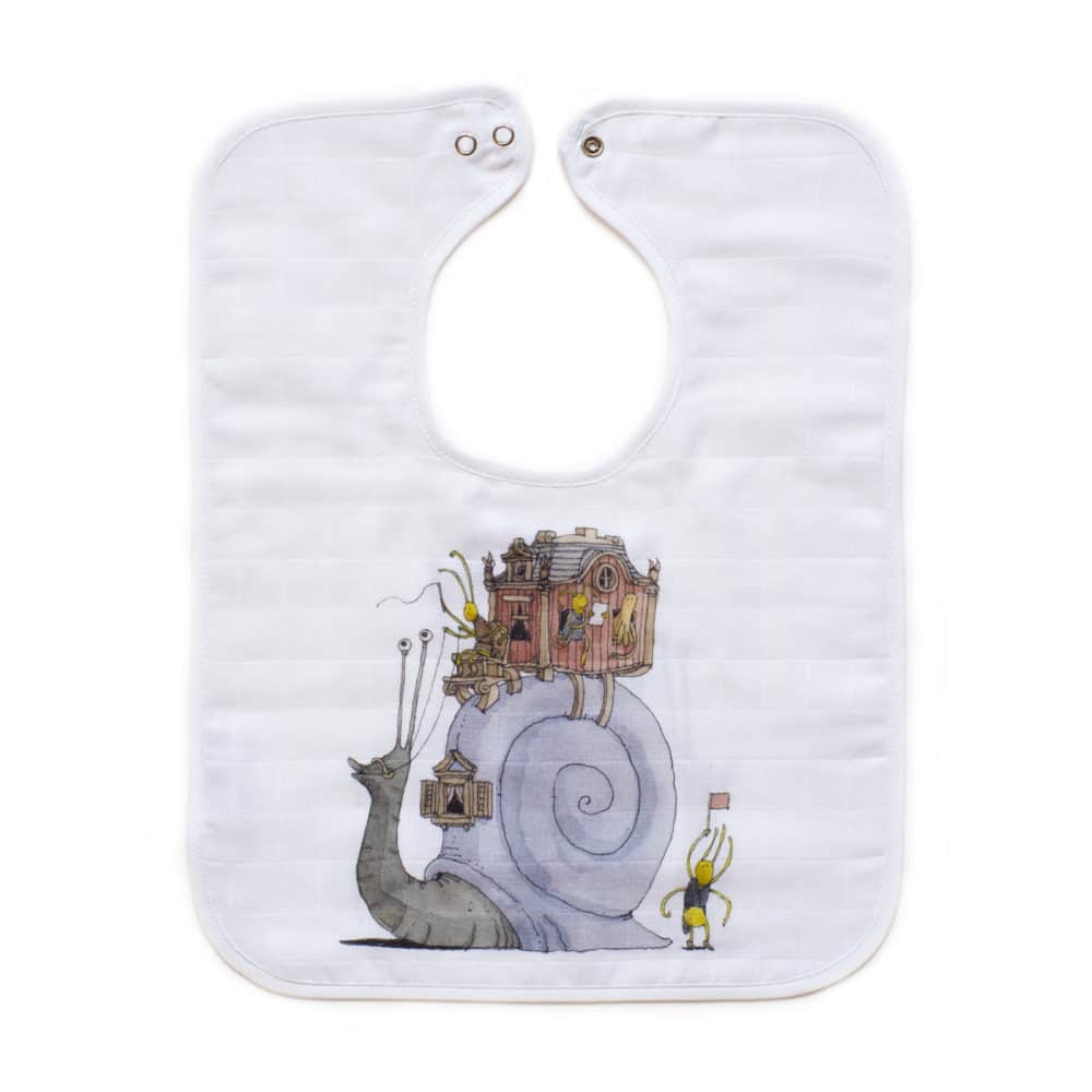 Atelier Choux  Snail Riding Large Bib