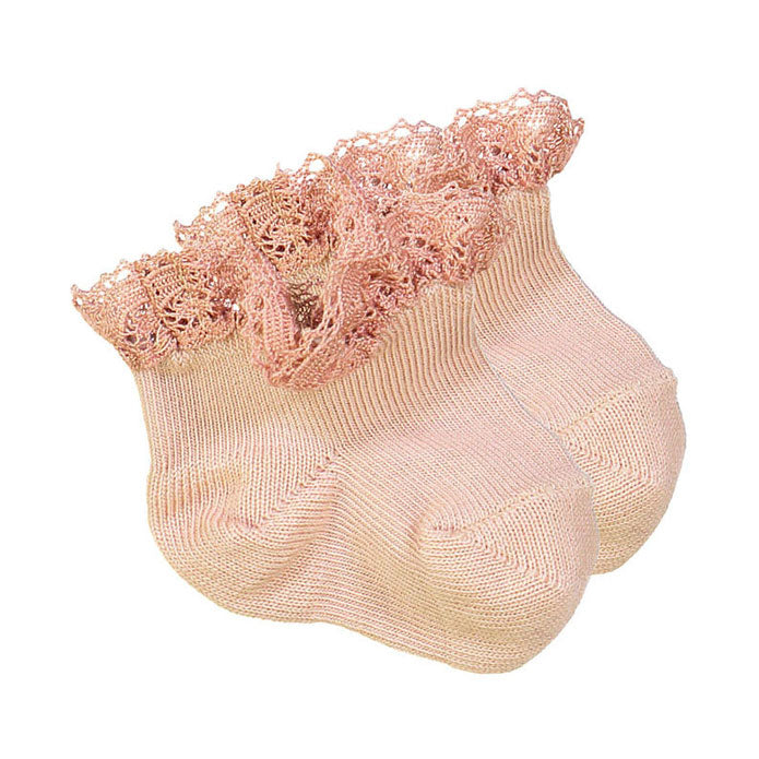 Louis Louise Pink Fleurette Socks