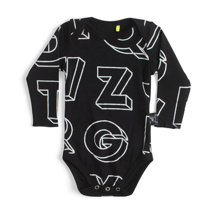 NUNUNU Black Soft Solid Onesie
