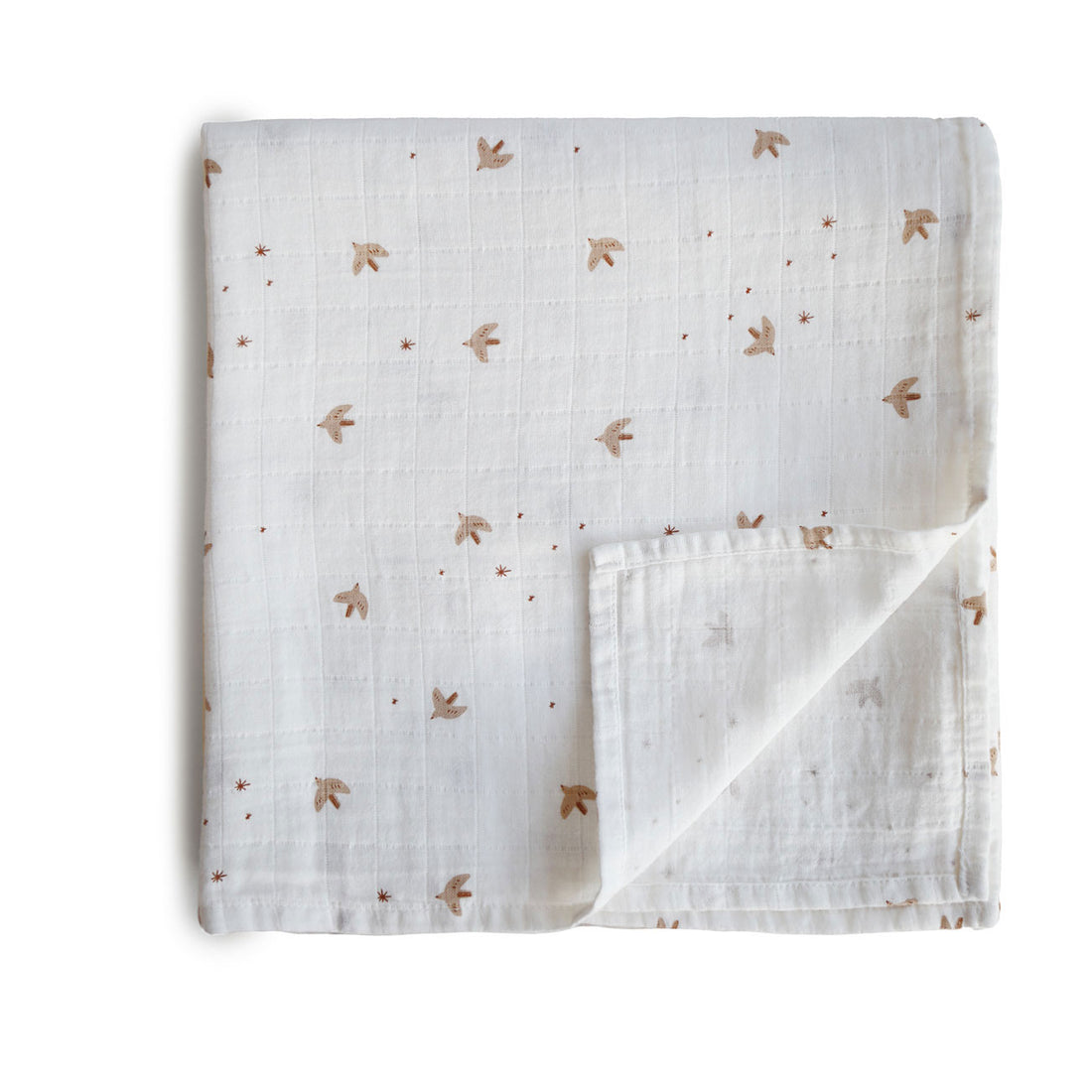 Mushie Muslin Swaddle Blanket Organic Cotton - Sparrow