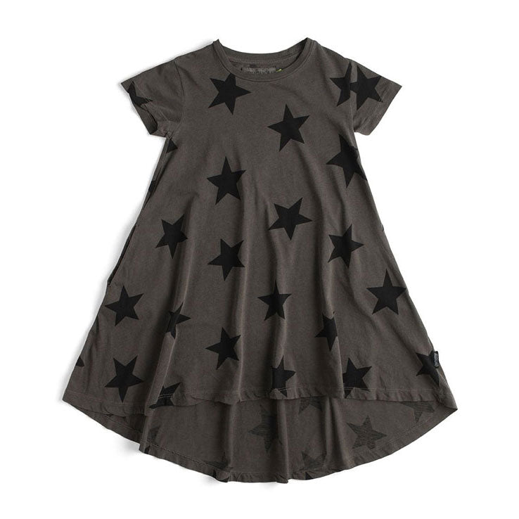 NUNUNU Dyed Graphite Star Dress