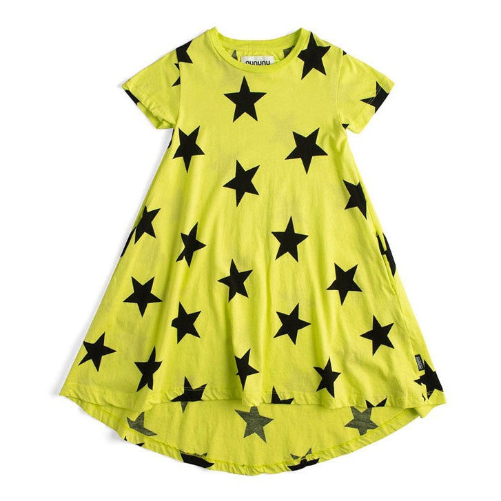 NUNUNU Hot Yellow Star Dress