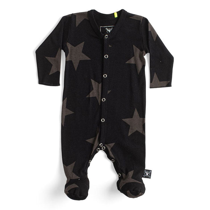 NUNUNU Black Star Footed Overall