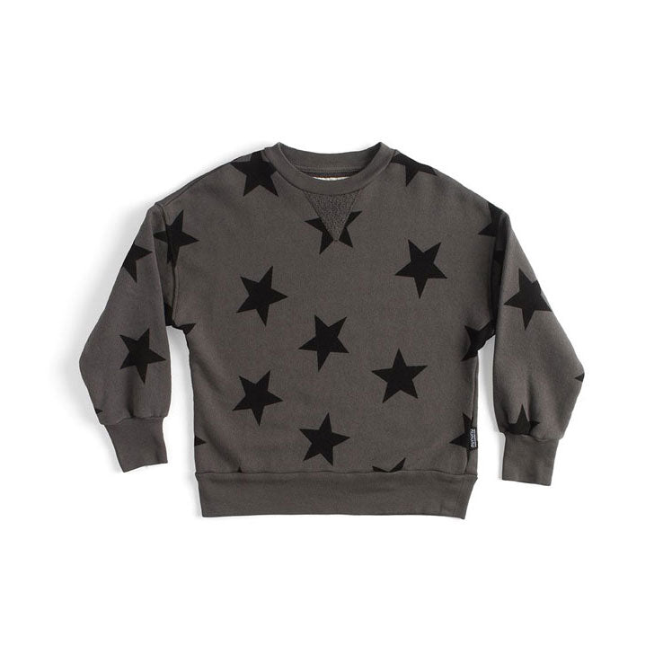NUNUNU Dyed Graphite Star Sweatshirt