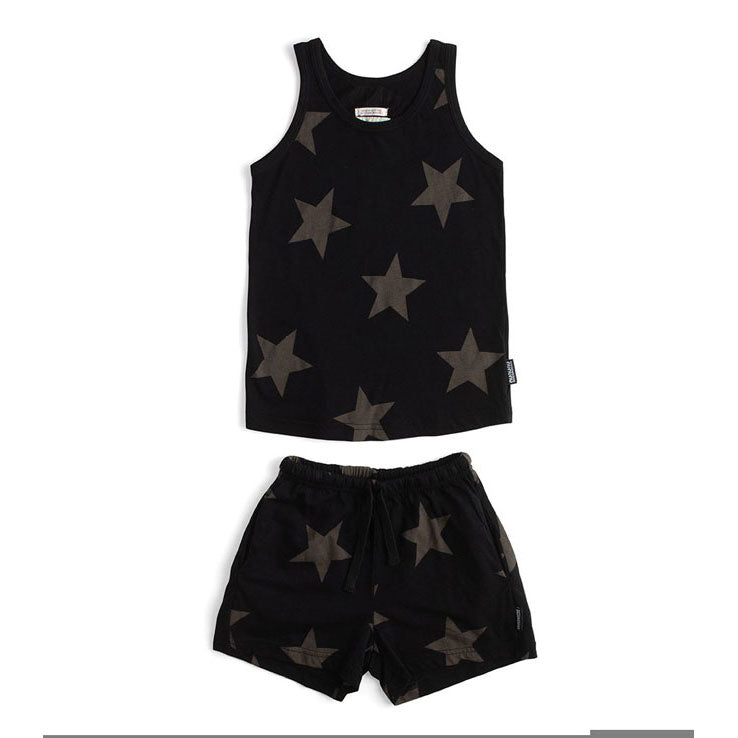 NUNUNU Black Star Tank Lounge Set