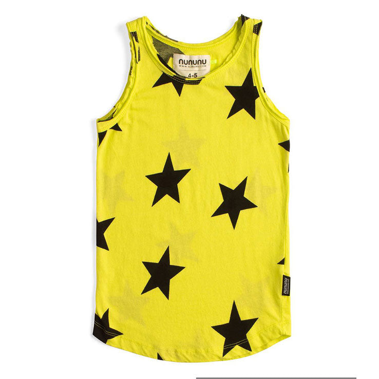 NUNUNU Hot Yellow Star Tank Top