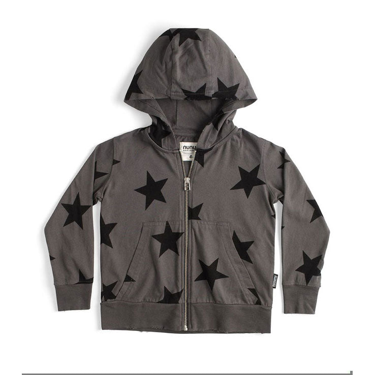 NUNUNU Dyed Graphite Star Zip Hoodie
