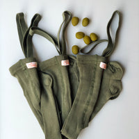 Silly Silas Olive Footed Cotton Tights