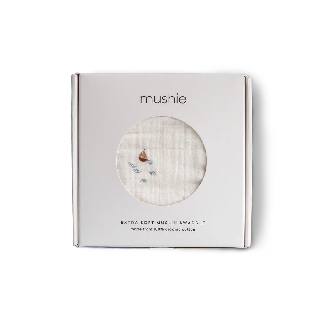 Mushie Muslin Swaddle Blanket Organic Cotton - Boats