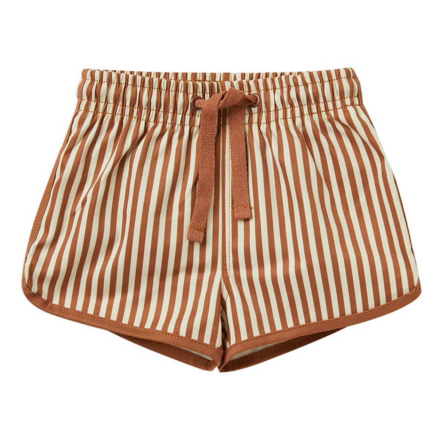 Rylee and Cru Swim Trunk | Rust Stripe