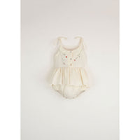 Popelin Off-White Romper With Straps