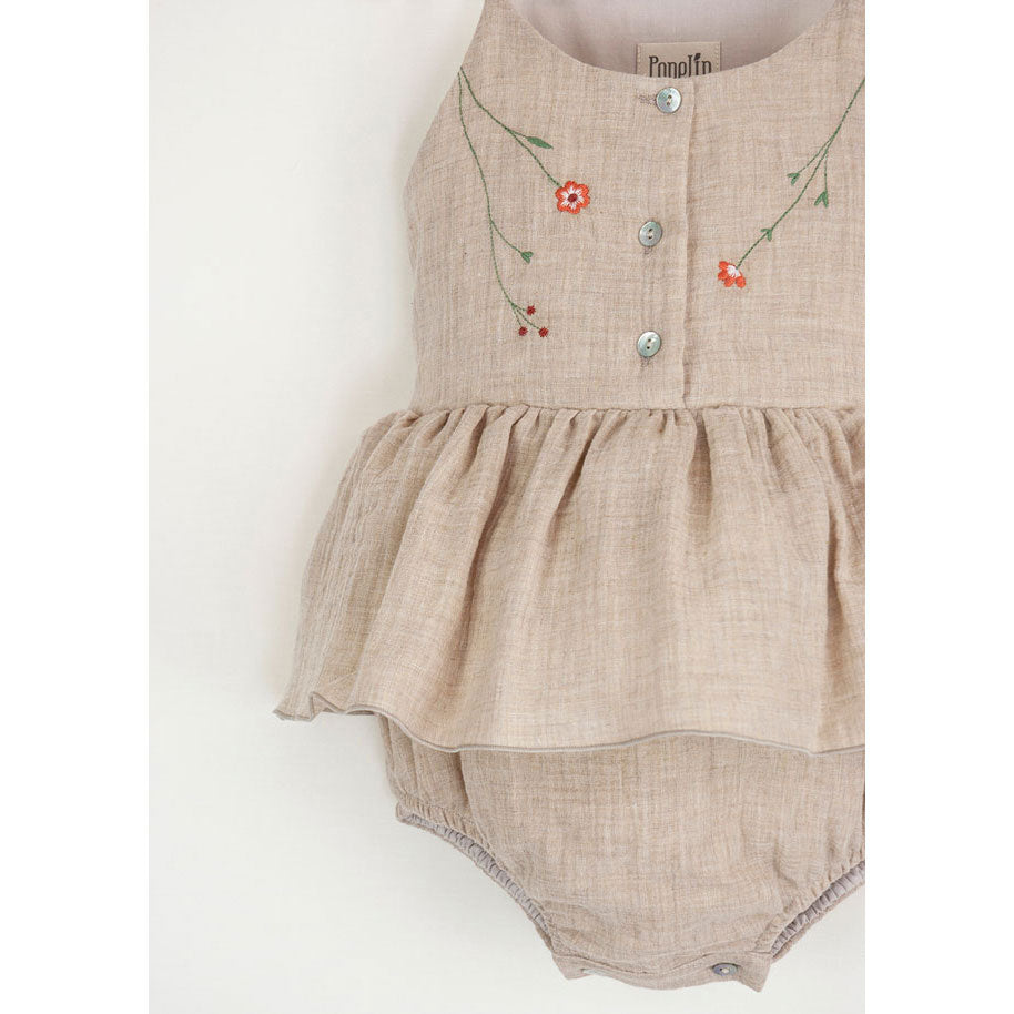 Popelin Sand Romper With Straps