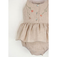 Popelin Sand Romper With Straps