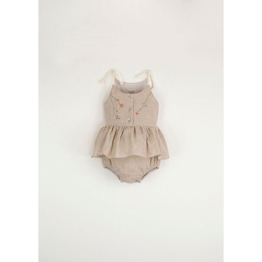 Popelin Sand Romper With Straps