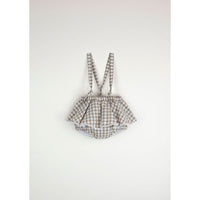 Popelin Gingham Romper With Removable Straps