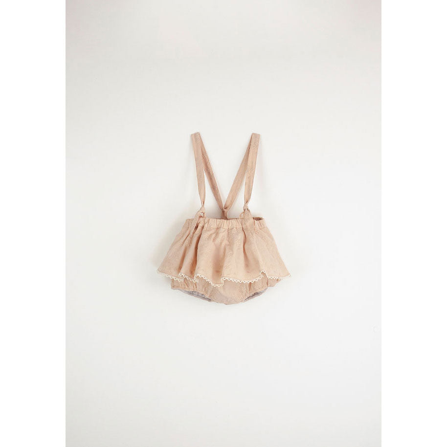 Popelin Pink Romper With Removable Straps