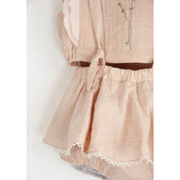 Popelin Pink Romper With Removable Straps