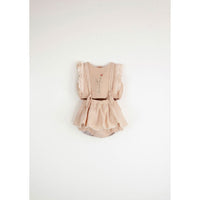 Popelin Pink Romper With Removable Straps