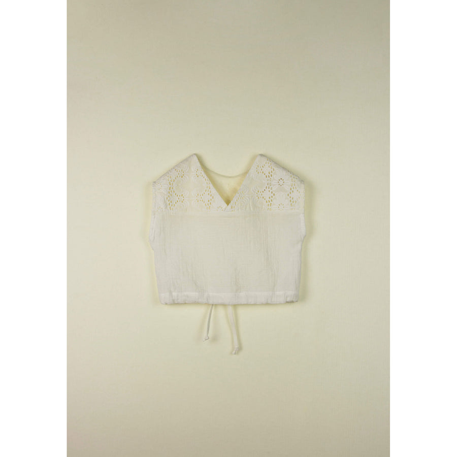 Popelin White Knot Top