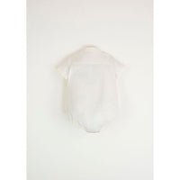 Popelin Off-White Poplin Romper With Mandarin Collar