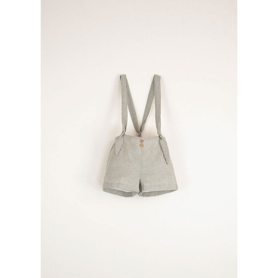 Popelin Striped Dungarees With Removable Straps