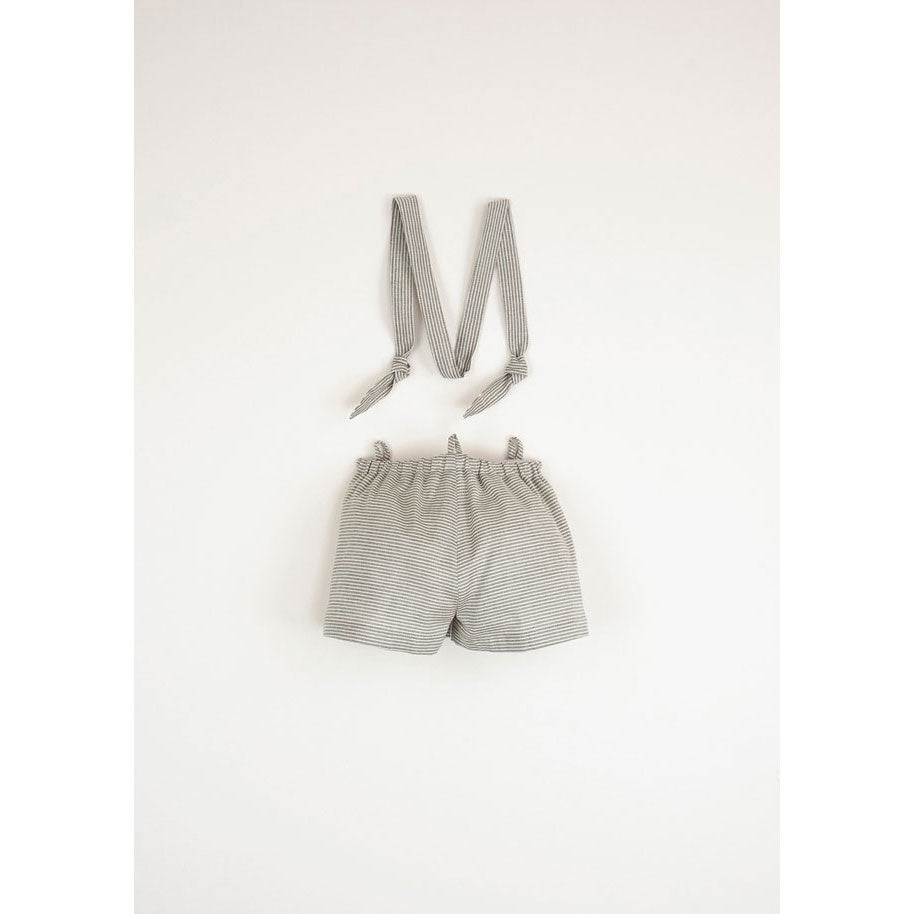 Popelin Striped Dungarees With Removable Straps