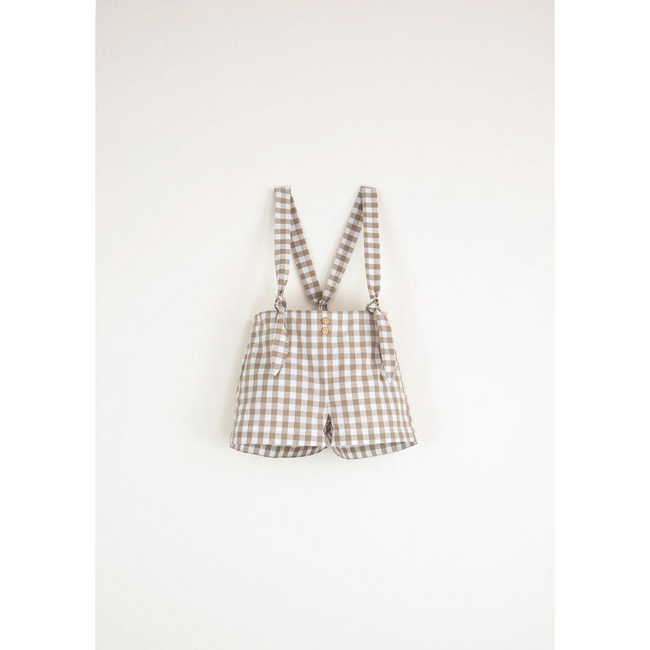 Popelin Gingham Dungarees With Removable Straps