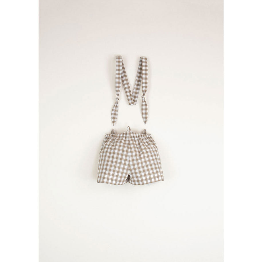 Popelin Gingham Dungarees With Removable Straps