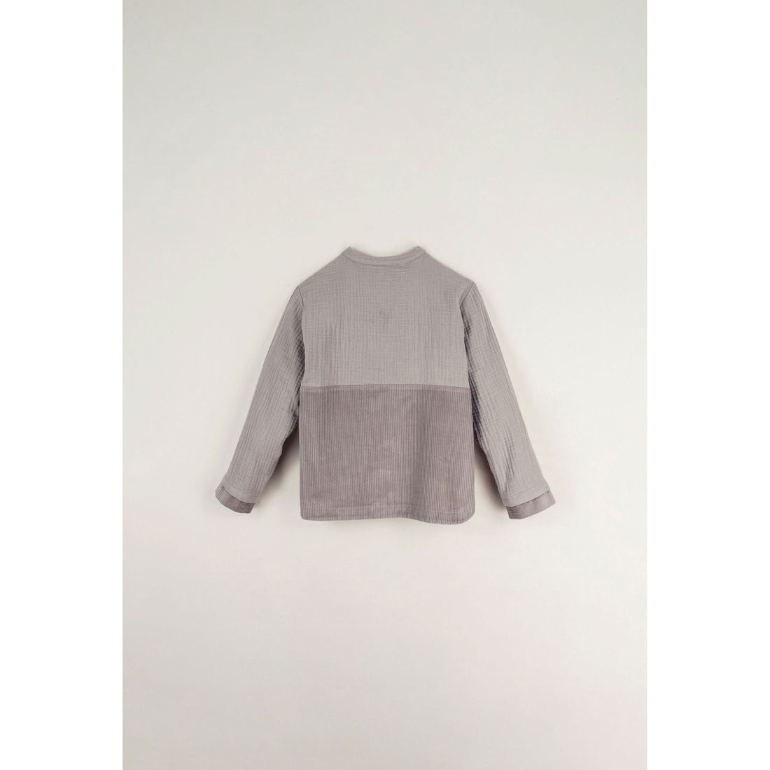 Popelin Taupe Plaid Mandarin Collar Shirt