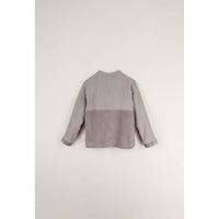 Popelin Taupe Plaid Mandarin Collar Shirt