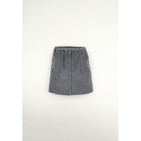 Popelin Grey Embroidered Pocket Skirt