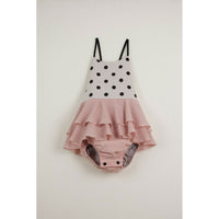 Popelin Black Polka Dot Frill Romper