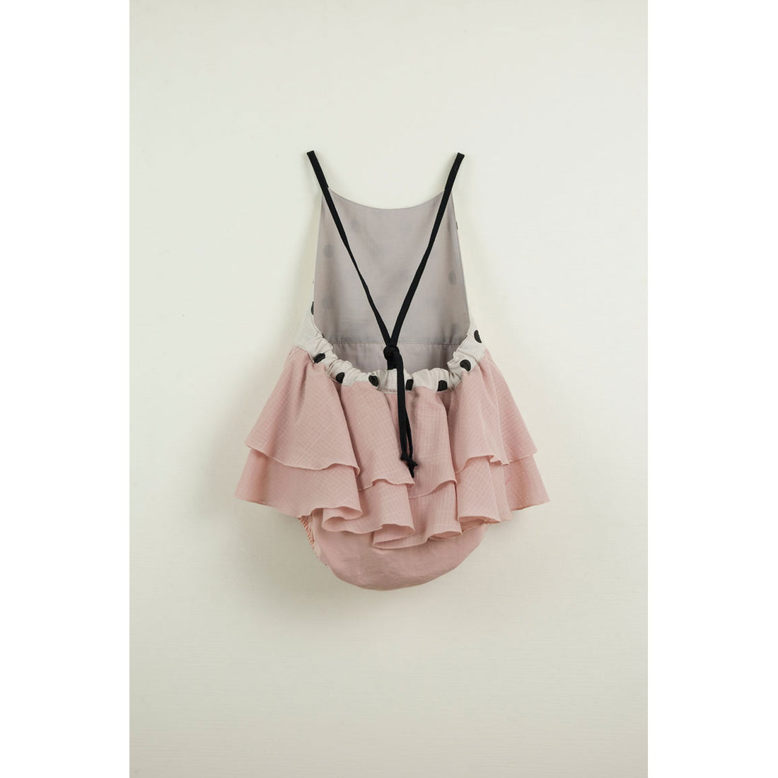 Popelin Black Polka Dot Frill Romper