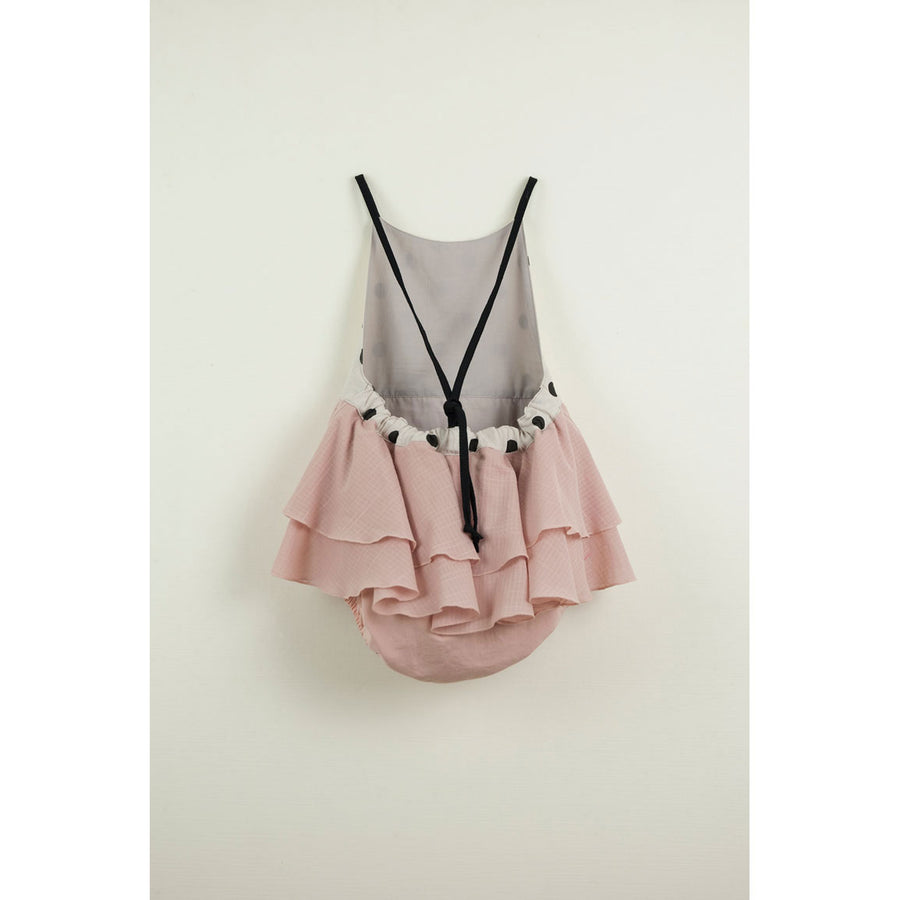 Popelin Black Polka Dot Frill Romper