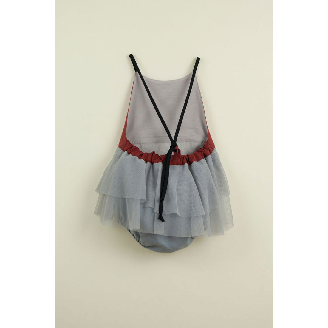 Popelin Earth Red Frill Romper