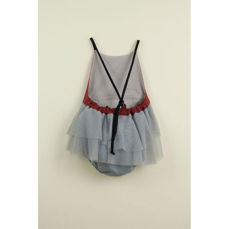 Popelin Earth Red Frill Romper