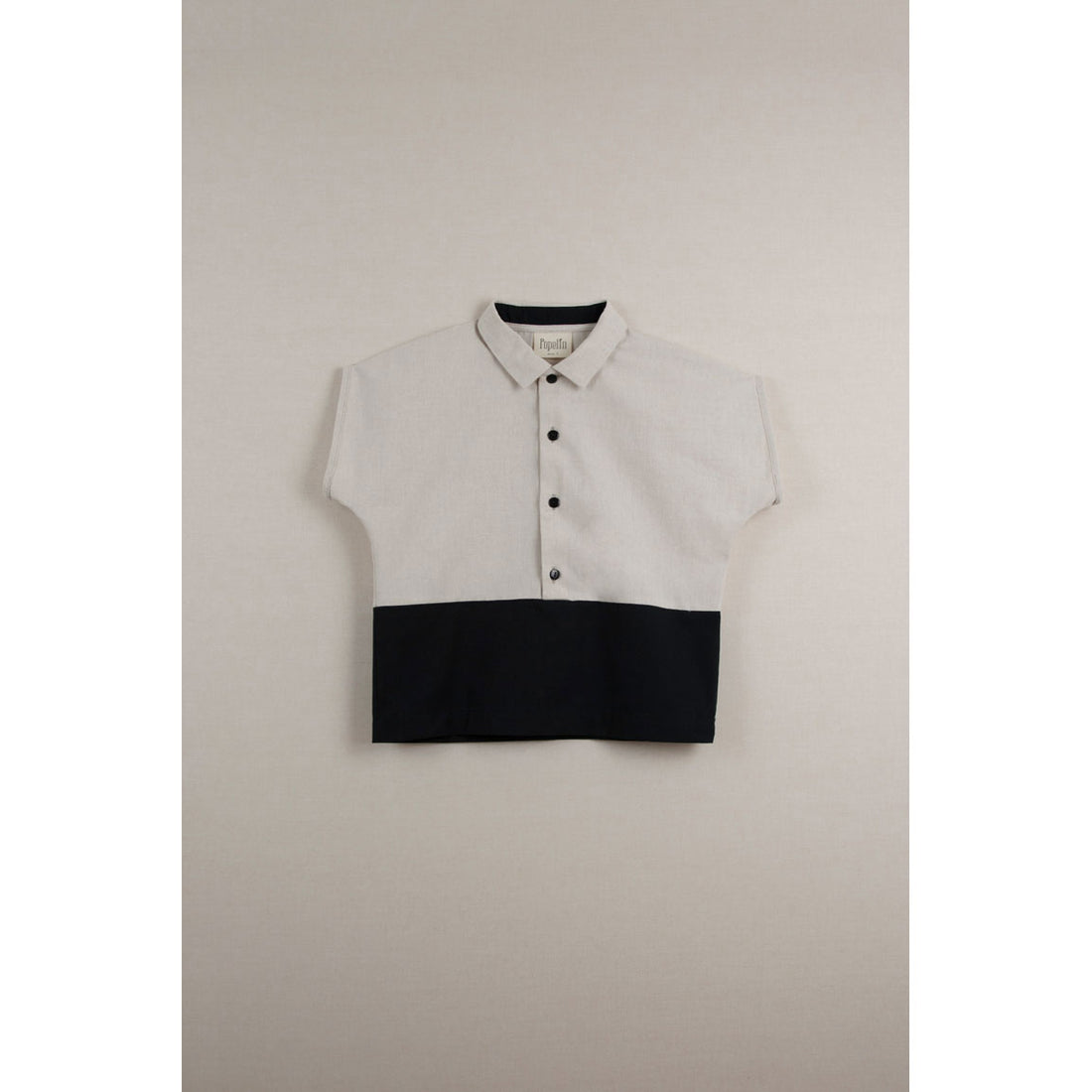 Popelin Beige Two Tone Shirt