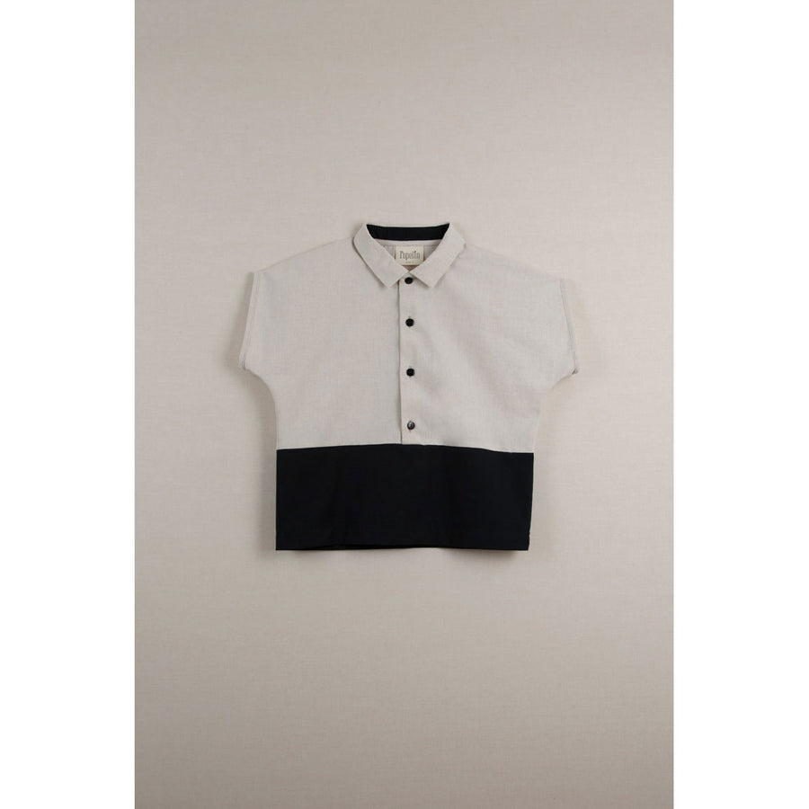 Popelin Beige Two Tone Shirt