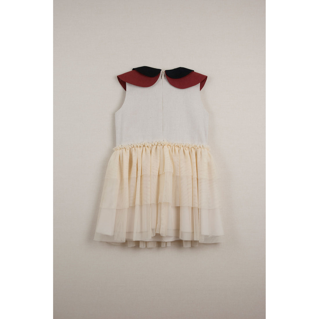 Popelin Beige Double Frill Dress