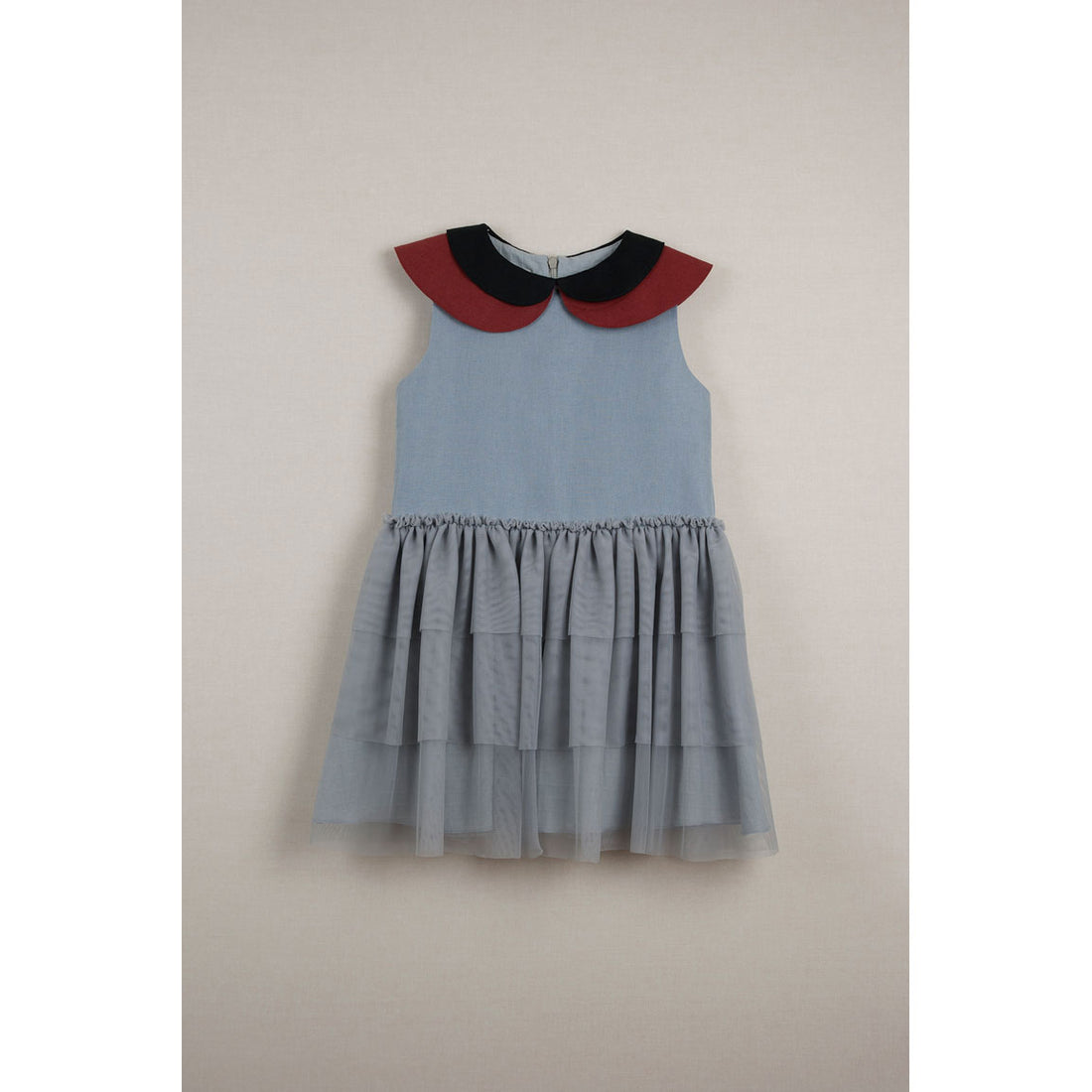 Popelin Blue Double Frill Dress