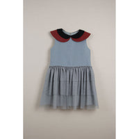 Popelin Blue Double Frill Dress