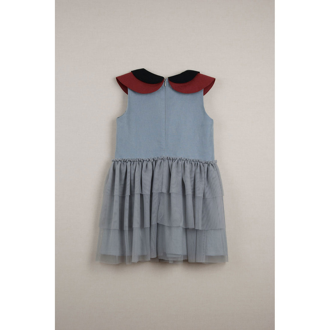 Popelin Blue Double Frill Dress