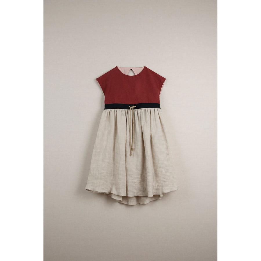 Popelin Beige Low Back Reversible Dress
