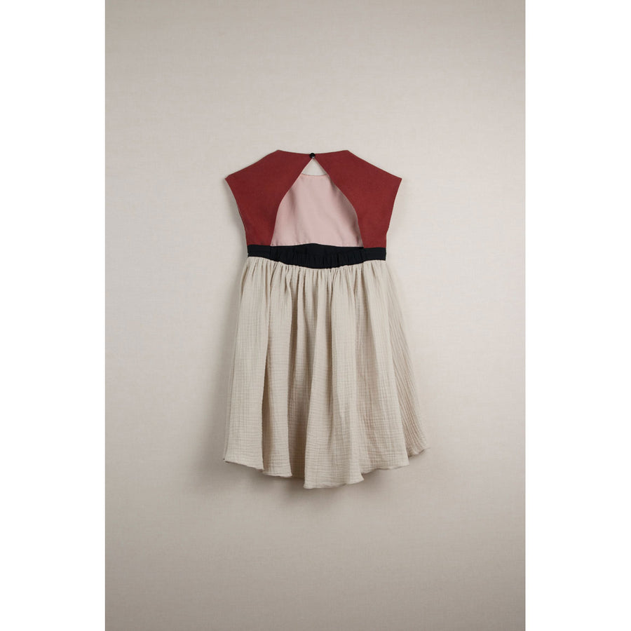 Popelin Beige Low Back Reversible Dress